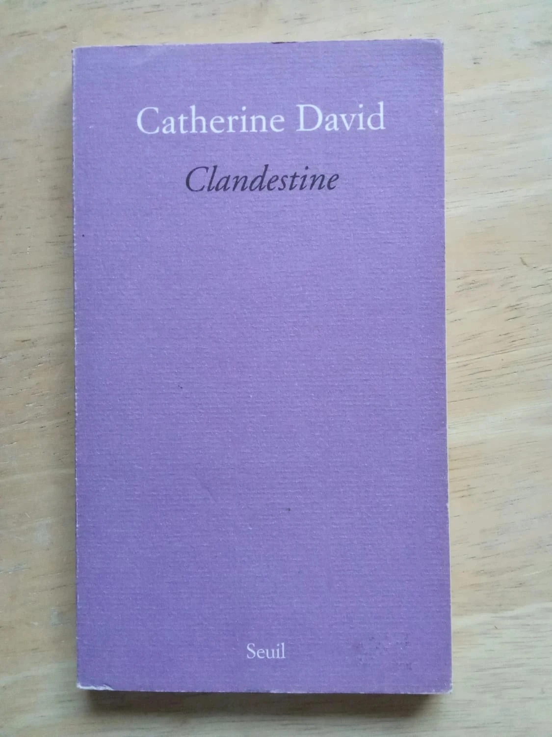 Clandestine, par Catherine David